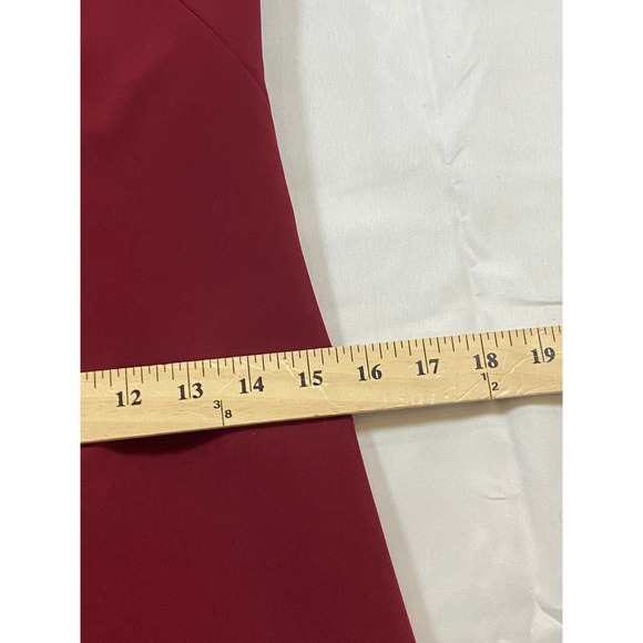 Milly Burgundy Tiered Bell Sleeve Crepe Shift Dress‎ Cocktail Valentines Size 2 - Picture 10 of 15